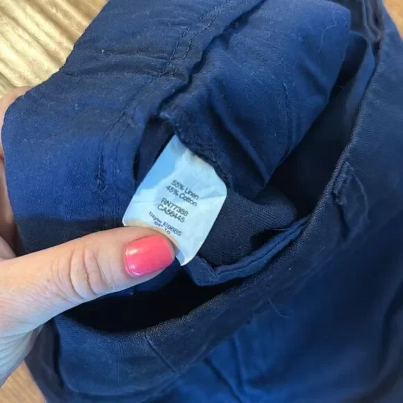 J.Crew linen blend scallop hem navy shorts size 8 - Picture 8 of 10